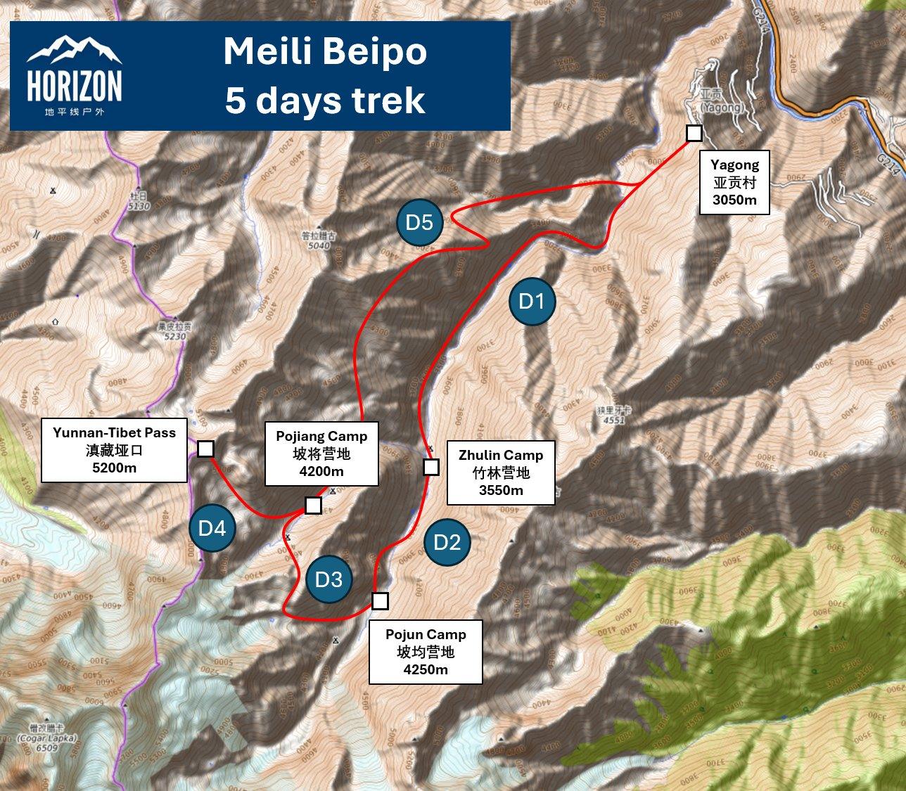 Meili Beipo route map