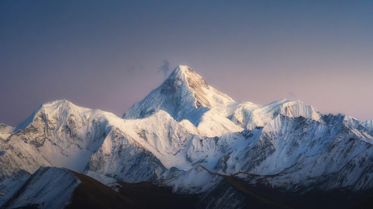 Snow peak at dusk in West China